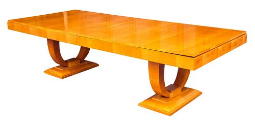 Art Deco Style Pearwood Extending Dining Table
