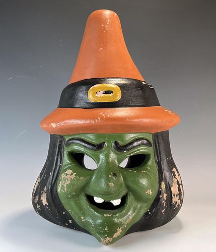 PAINTED CERAMIC WITCH HEAD