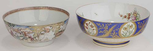 Two Porcelain Punch Bowls