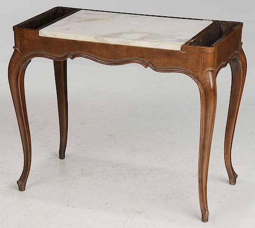 French Provincial Marble Topped Table