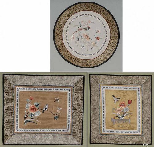 Three Framed Chinese Embroideries