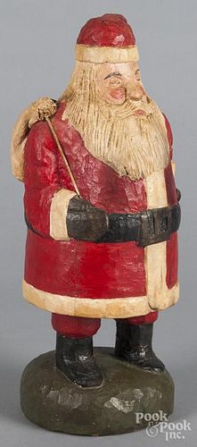 Keith Collis, carved and painted Santa Claus, 15 1/4'' h.
