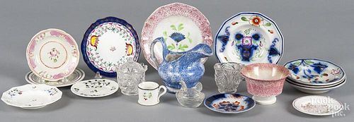 Glass and porcelain, to include spatter, Gaudy Welsh, etc.
