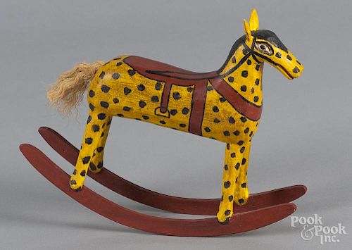 Walter Gottshall, carved and painted miniature hobby horse, 7 3/4'' h., 10 1/4'' w.