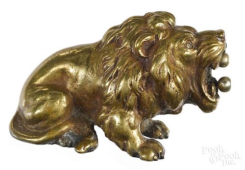 Austrian bronze figural lion cigar cutter, 2 3/4'' l.