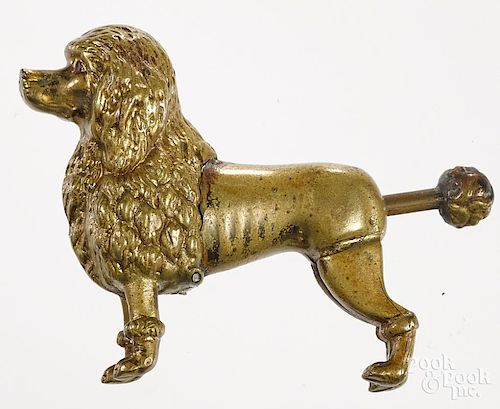 Figural brass poodle cigar cutter, 2'' l.