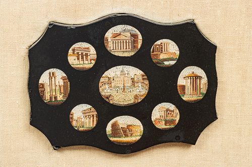 Framed Mircomosaics, World Landmarks: St Peters , Acropolis Etc. H 5" W 6.5" 9 pcs
