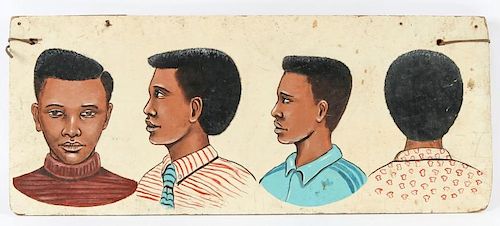 African Hand-painted Coiffeur Sign: 4 Boy Hair Style