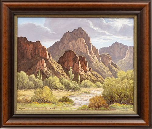 Susanne Nyberg (American, B. 1953) Oil on Canvas, "Tatum Canyon Behind Squaw Peak", H 16" L 20"