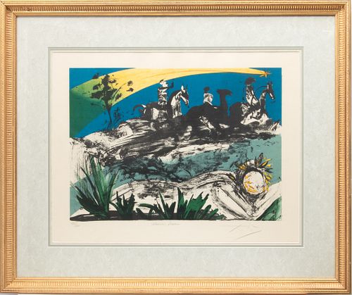 Salvador Dali (Spanish, 1904-1989) Lithograph in Colors on V. Piera Paper, Warrior's Dream from the Peace in Vietnam Suite, H 16" W 22.25"