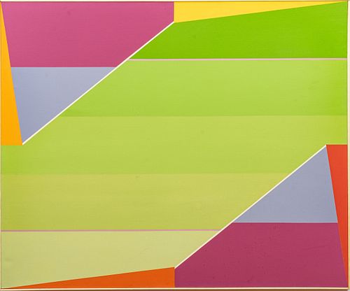 Larry Zox (American, 1936-2006) Liquitex on Canvas, Ca. 1965, Northwest, H 55" W 65"