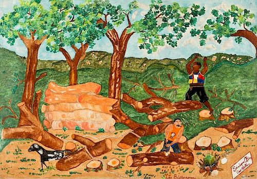 Sénéque Obin (Haitian/Cap-Haïtien, 1893-1977) Les Bûcherons (The Woodcutters)