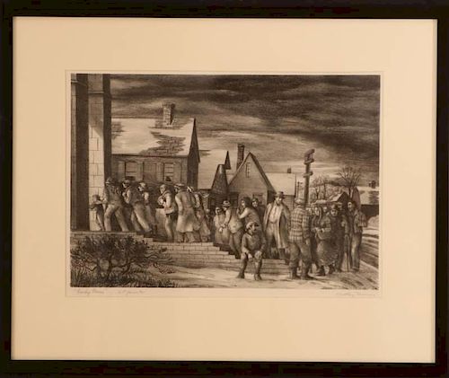 DUDLEY MORRIS (1912-1966) PENCIL SIGNED LITHOGRAPH