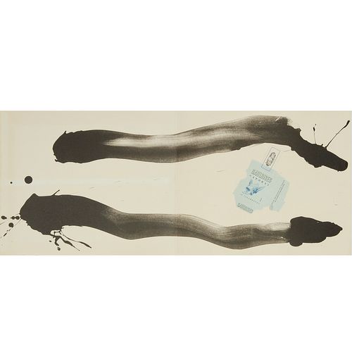 Robert Motherwell, lithograph with collage, signed