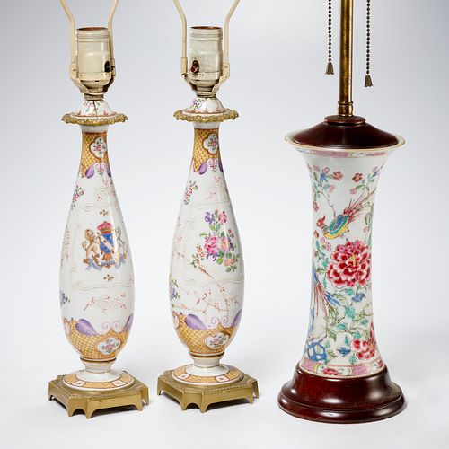 Chinese Export style lamps, Parish Hadley