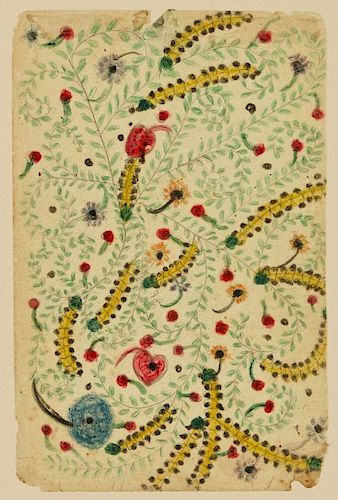 Minnie Evans (1892-1987) Untitled (Caterpillars), c. 1940's