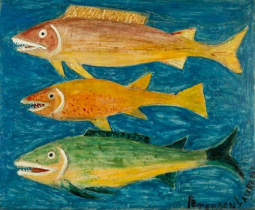 Peterson Laurent (1888-1958) "Three Fishes", c. 1950-55
