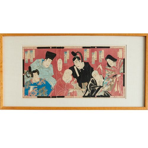 Utagawa Kunisada III, woodblock triptych, c. 1880