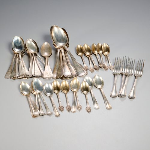 Group American sterling forks and spoons