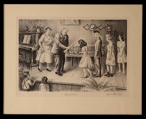BLENDON REED CAMPBELL (1872-1969) PENCIL SIGNED LITHOGRAPH