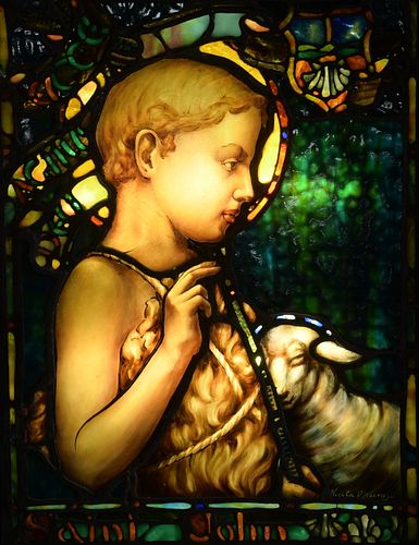 Nicola D'Ascenzo (1871 - 1954)  Stained Glass Window, St. John