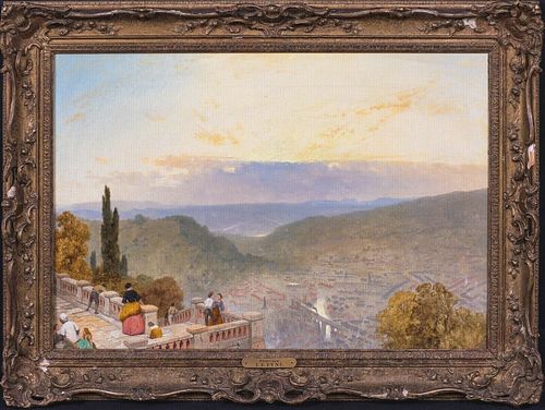 VIEW OF FLORENCE ITALY SAN MINIATO OIL PAINTING