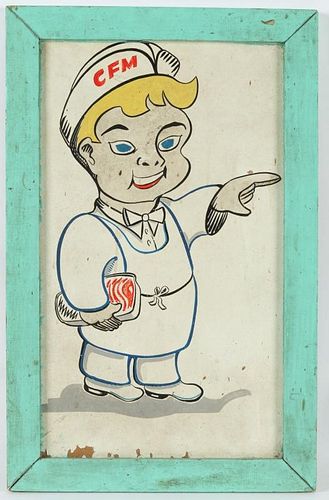 Hand Painted CFM Butcher Advertising Sign