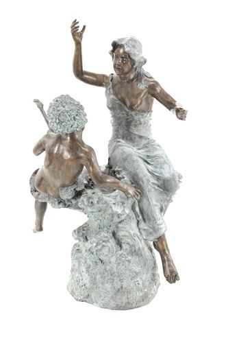 Orpheus & Eurydice Bronze Water Fountain Life Size