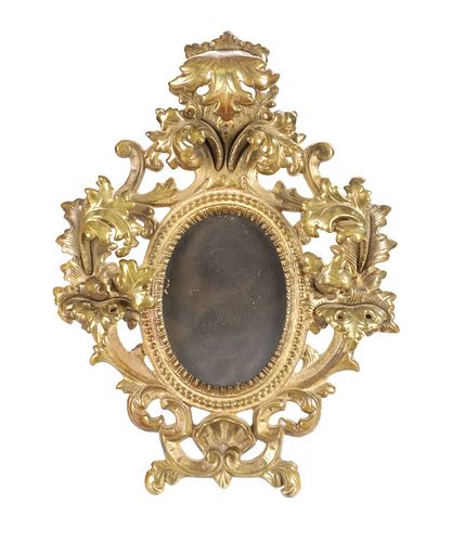 19th C. Victorian Floral Easel Gilt Picture Frame