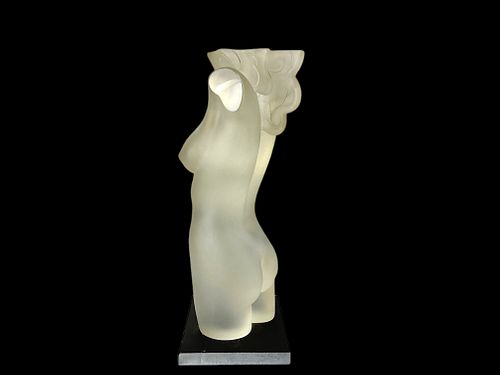 RARE Frank Gallo (American, b.1933) Galatea Cut Glass Sculpture, Signed & Numbered