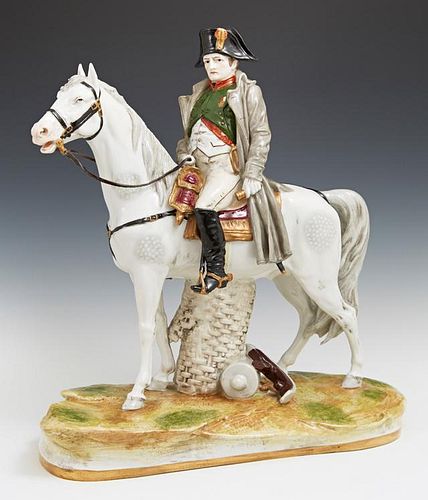 German Porcelain Figure of Napoleon on Horseback,