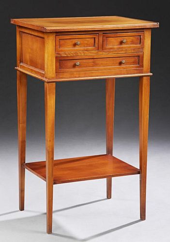 French Louis XVI Style Carved Cherry Nightstand, e