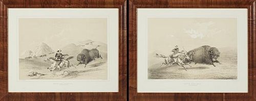 George Catlin (1796-1872), "Buffalo Hunt, Chase,"