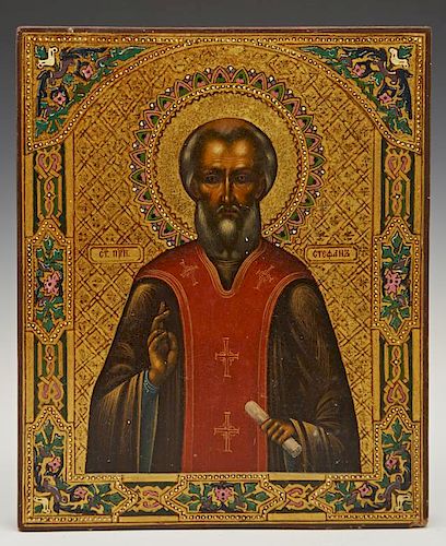 Russian Icon of St. Stephen, 19th c., egg tempera