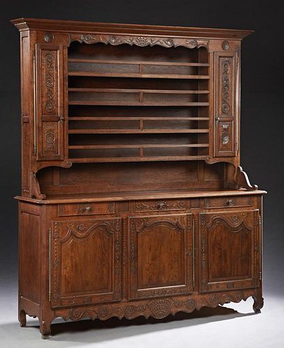 French Louis XV Style Carved Oak Vaisselier, 19th