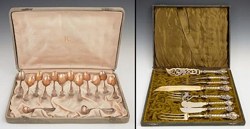 Cased Set of Twelve Sterling Demitasse Spoons, 19t