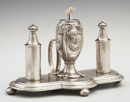 Silverplated Table Cigar Lighter, early 20th c., w
