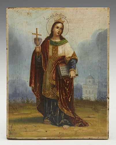 Russian Icon of St. Stefania, late 19th c., egg te