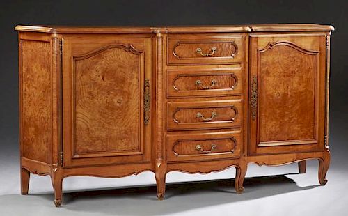 French Louis XV Style Carved Elm Bow Front Bombe S