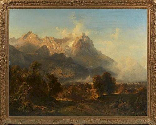Julius Lange (1817-1878, German), "Alpine Landscap