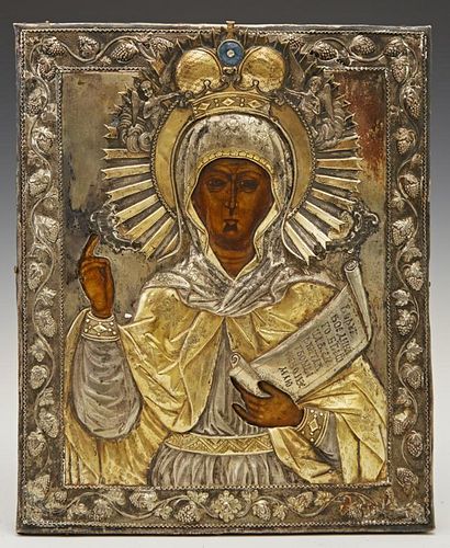 Russian Icon of Saint Paraskeva, 19th c., with a g
