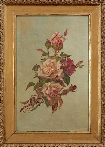 E. M. Rees, "Still Life of Roses," 1905, oil on ca