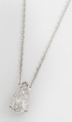 14K White Gold Pendant, with a .93 carat marquise