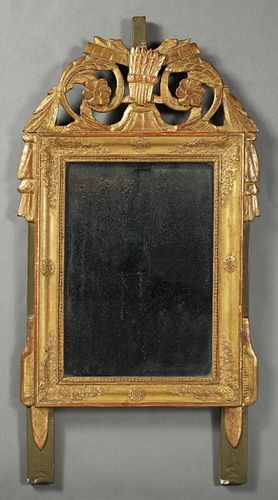 French Louis XIV Style Gilt Poplar Mirror, c. 1880