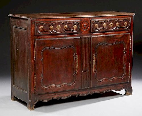 French Louis XV Style Carved Oak Sideboard, c. 185