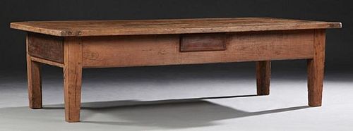 French Carved Cherry Farmhouse Table, 19th c., the