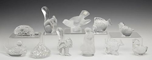 Group of Eleven Crystal Pieces, 20th c., consistin