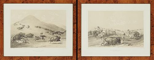 George Catlin (1796-1872), "Buffalo Hunt, Chase,"