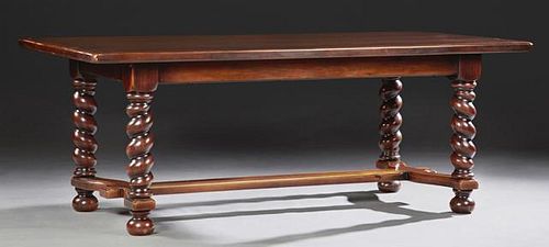 French Louis XIII Style Carved Walnut Dining Table
