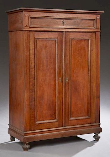Tall French Carved Pine Cupboard, c. 1900, the ste